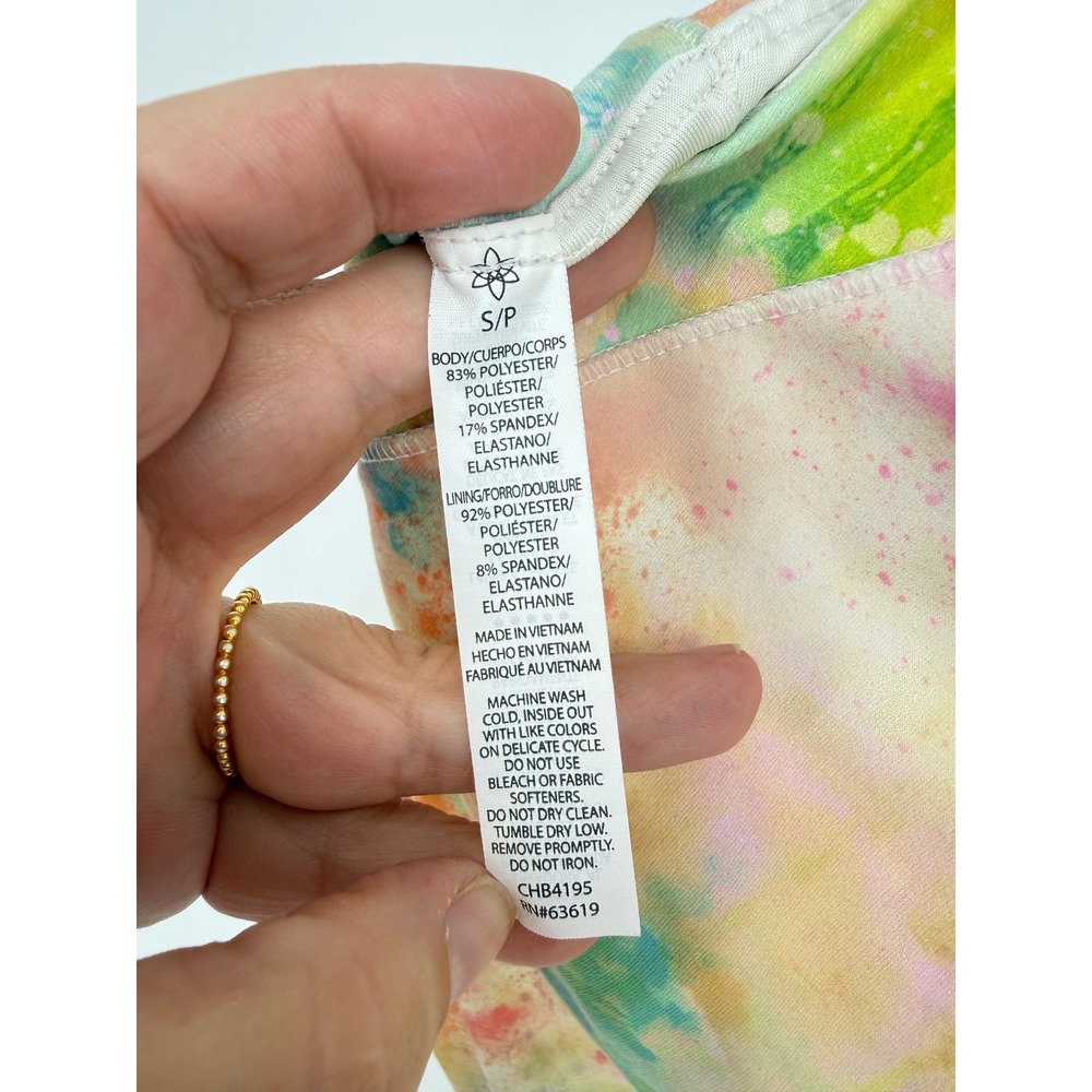 Harmony & Balance Athletic Crop Top Women Small Multi-Color Watercolor Splatter - Picture 7 of 9